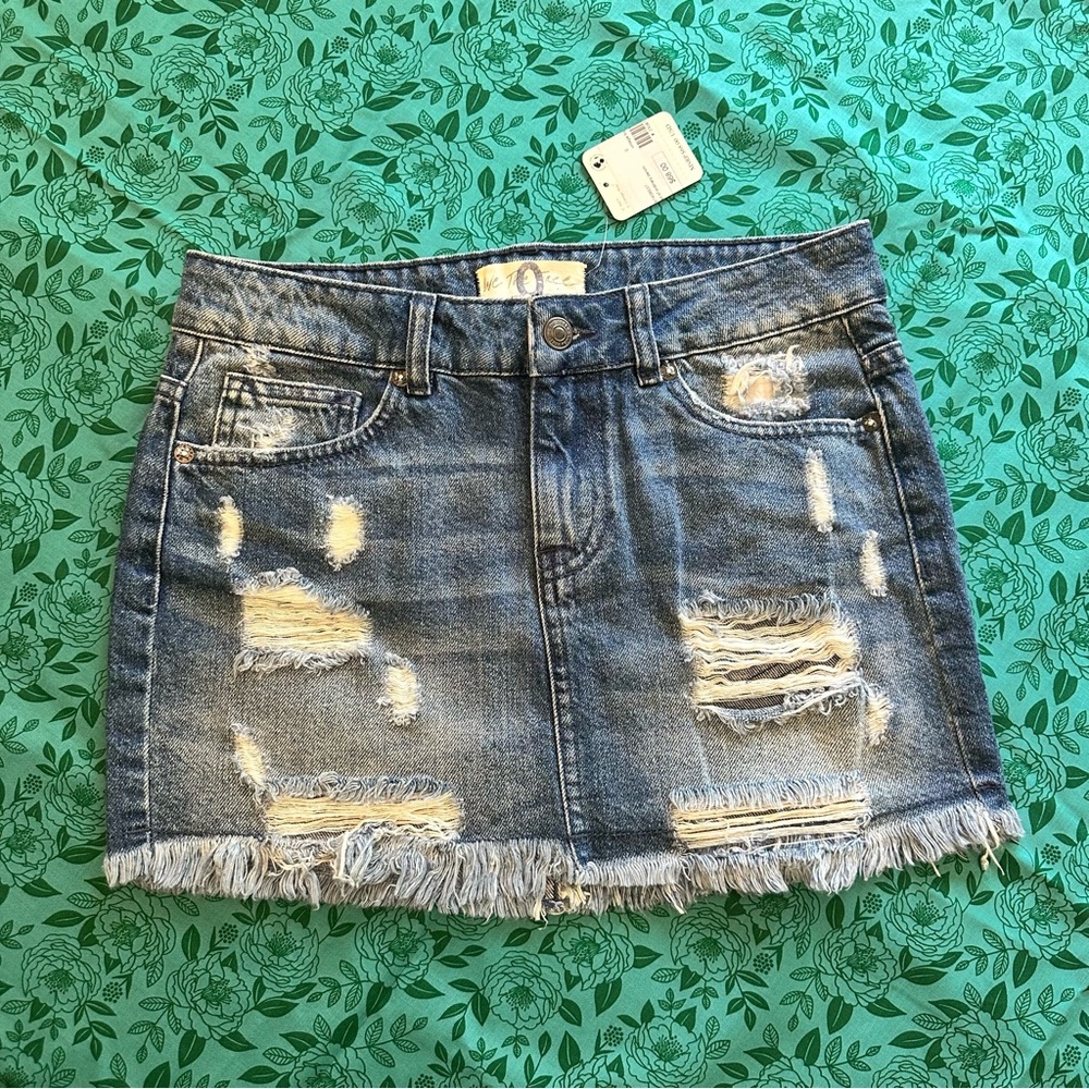Free People “Out of the Ordinary” Denim Mini Skirt